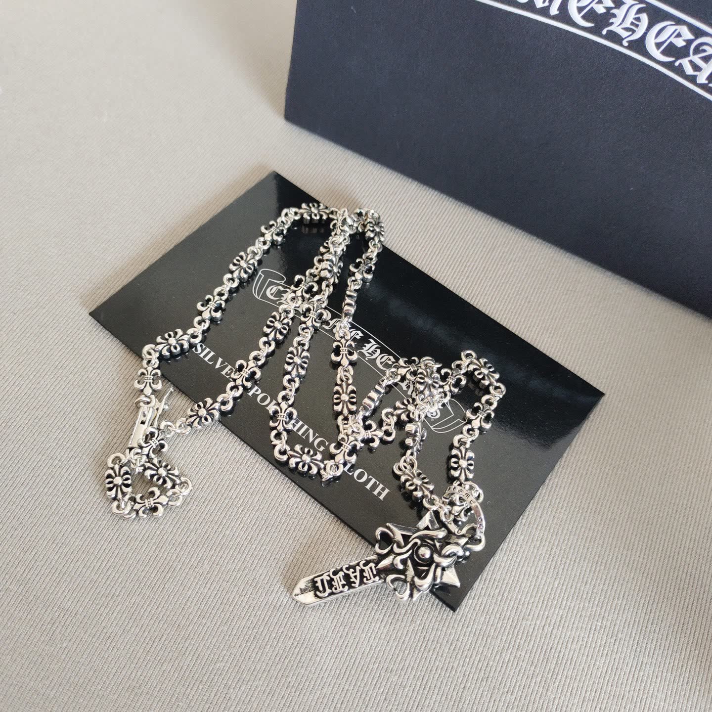 Chrome Hearts Chromecarts Silver Key Pendant Necklace